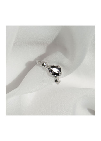 Готическое колечко с черным кристаллом серебристое кольцо минимализм стиль унисекс нежная причудливой формы фэнтези с камнем No Brand (331155364)