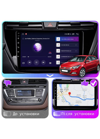 Штатная магнитола 9" для Hyundai i20 II 2014-2018 2/32 Gb CarPlay 4G Wi-Fi GPS Prime 8 ядер охлаждении 5 шт. Lesko (336205442)