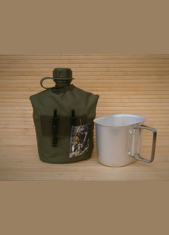 Фляга армійська "US Army bottle" 1 л пластикова з кружкою в чохлі. MiL-tec Німеччина. No Brand (302391804)