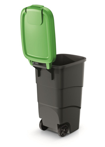 Бак для сміття Wheeler 110 л, антрацит, зелена кришка Prosperplast (329826958)