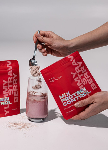 Протеиновый коктейль со вкусом клубники для контроля или увеличения веса Mix Protein Control Yummy Strawberry PRO HEALTHY CHOICE (340907802)