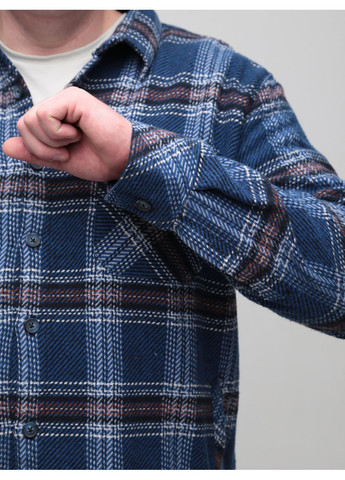 Синяя повседневный рубашка в клетку Jean Piere