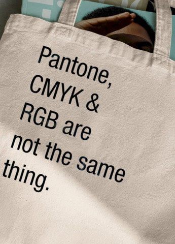 Еко-сумка шопер Ctrl+ натуральний "Pantone, CMYK & RGB are not the same thing. " Ctrl+ (303772970)