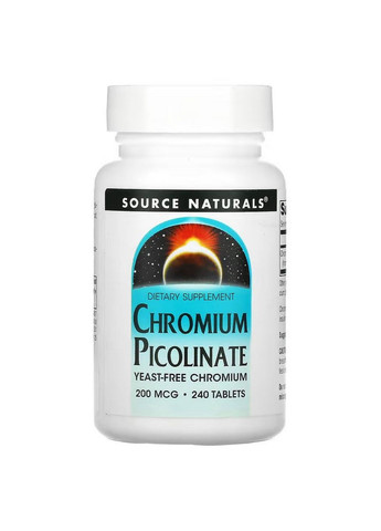 Витамины и минералы Chromium Picolinate, 240 таблеток Source Naturals (293481301)