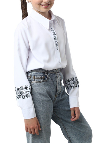 Белая кэжуал рубашка с орнаментом Leka