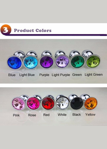 Анальная пробка М 3,4 см большая Swarovski Crystal Plug Focus (303896623)