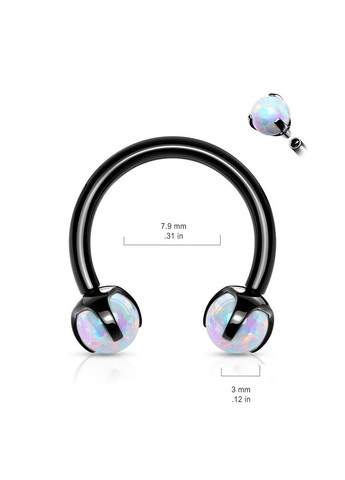 Циркуляр (підкова) зі сталі HSI038-160833-K17 сережка для септума, хеликса, трагуса, брови, губи, пупка, Spikes (333342215)