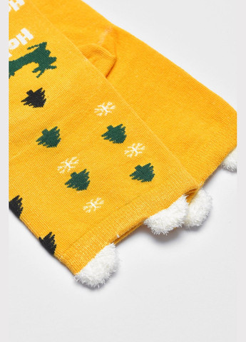 Жёлтые носки женские с новогодним принтом желтого цвета Let's Shop однотонные (307791449)