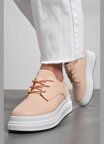 Сліпони жіночі пудрового кольору на шнурівці Let's Shop (290011268)