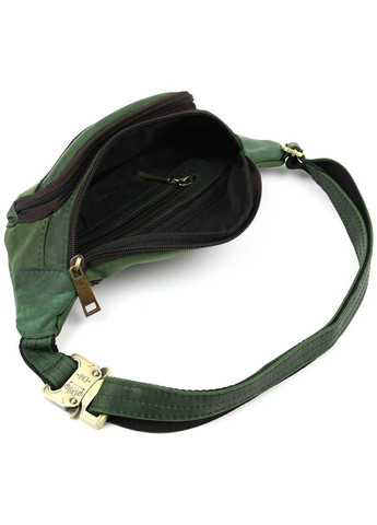 Чоловіча шкіряна сумка на пояс бананка через плече для телефону та документів середня Зелений 38405 TARWA (352165940)