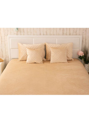 Покривало двостороннє 150x220 см - Велюр Beige бежевий ромб (26078) Руно (344449792)