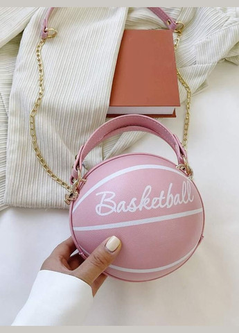 Жіноча кругла сумка BASKETBALL м'яч на ланцюжку рожева No Brand (290704819)