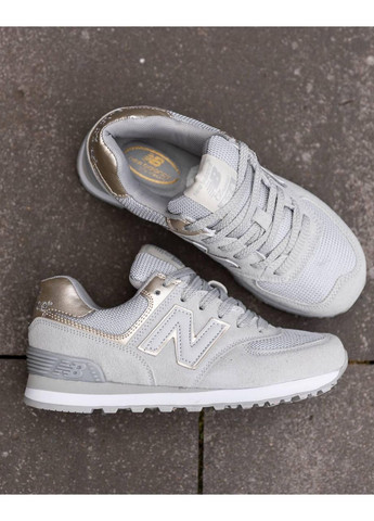 КРОССОВКИ ЖЕНСКИЕ NEW BALANCE 574 GREY GOLD V3 НЬЮ БЕЛАНС 574 No Brand серые демисезоны (367172388)