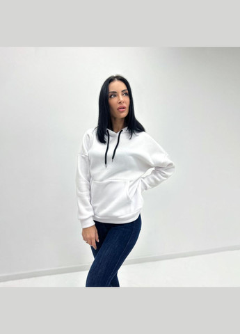 Белый демисезонный однотонный батник с капюшоном Fashion Girl