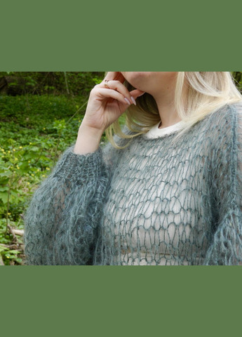 Сіро-зелений демісезонний светр джемпер No Brand Paris