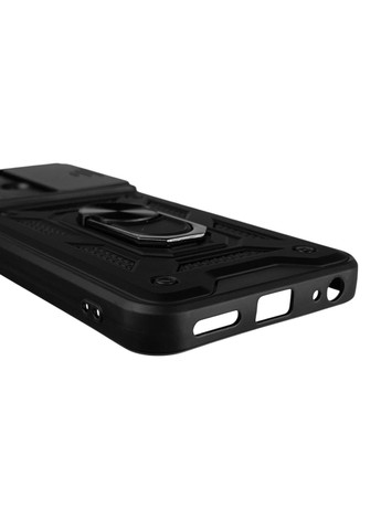 Чехол для Spark 10 (KI5q) бронированный с кольцом-держаталем со шторкой на техно спарк 10 черный rg1 Tecno (366231160)