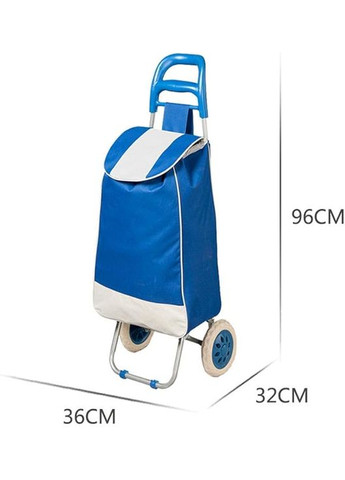 Тележка для покупок с сумкой 30 л, до 40 кг, синего цвета No Brand (316427063)