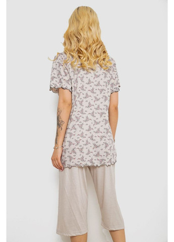 Бежева всесезон піжама жіноча з принтом,, 243r6968 Stil Moda