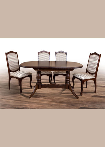 Стіл обідній розкладний Даніель 148+40x88x76 см Горіховий (10000164) Fusion Furniture (341525534)