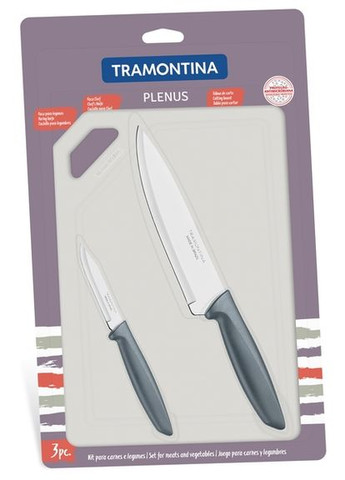 Набір Plenus ніж "Шеф"+ніж для овочів+обробна дошка (23498/614) Tramontina комбінований,