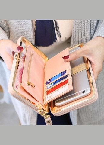 Модний жіночий клатч з персиковим бантиком.(BRT) Brettani (336552288)