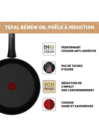 Сковорода Renew On 28 см (C4350632) с керамическим антипригарным покрытием Tefal (360654820)