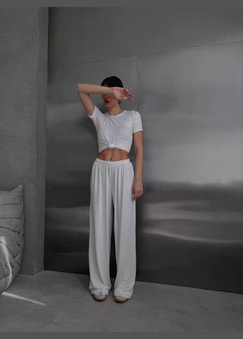 Жіночий костюм трійка  футболка + лонгслів + палаццо MonCher (332615293)