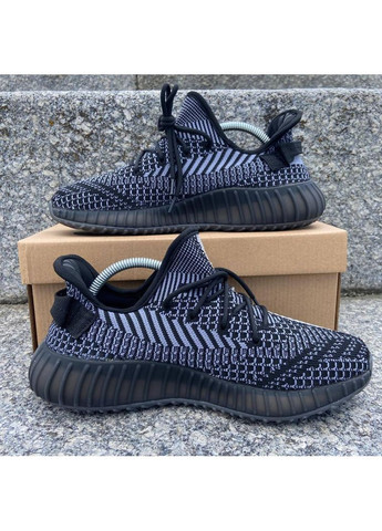 Серые демисезонные кроссовки мужские adidas yeezy boost 350 v2 grey reflective адидас изи буст No Brand
