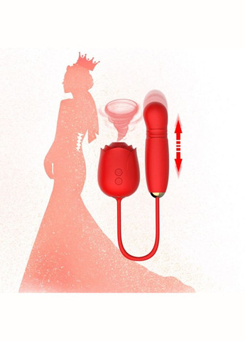 Вакуумний стимулятор у вигляді троянди з пульсацією, червоний Every Night Toys (333986559)