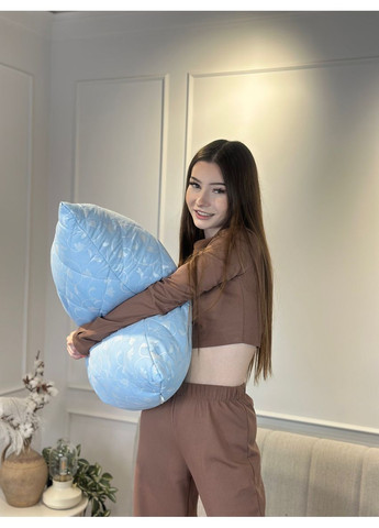 Подушка стьобана з еко пуху зі знімним чохлом для прання 21544 70х70 см блакитна Leri Max (365680298)
