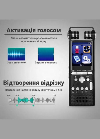 Професійний диктофон цифровий з лінійним входом GS-R06, 32 Гб пам'яті, стерео, SD до 64 Гб (100894) Savetek (321960329)