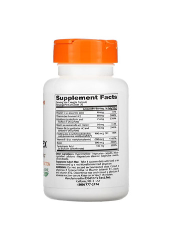 Комплекс активних вітамінів групи B з Quatrefolic, 30 капсул Doctor's Best (314524024)