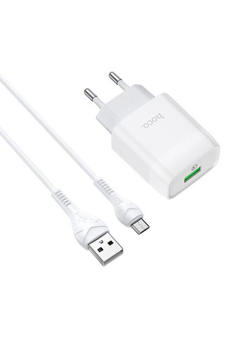 Блок для зарядки C72Q Glorious single port QC3.0 charger set(Micro) White Hoco (367724265)