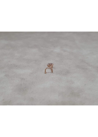 Золота сережка-пирсинг в ніс з фіанітом. 114015 No Brand (342116172)