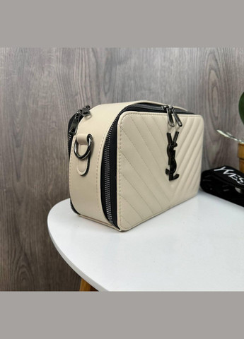 Стильная каркасная мини сумочка для девушек стеганая экокожа молочная (sku_1557Л) No Brand (330575597)