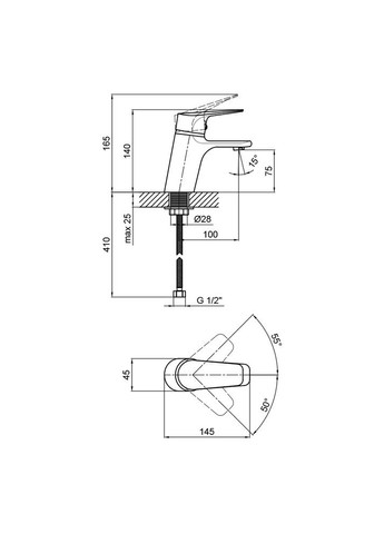 Змішувач для раковини Gloria (k35) LDGLO001FCRM35116 Chrome LIDZ 001F (323485736)