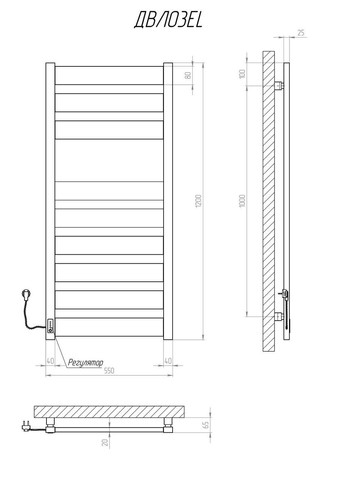 Полотенцесушитель Волс 1200х500 EL тайм. Kosser (346048939)