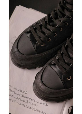 Чорні кеди високі жіночі чорні No Brand