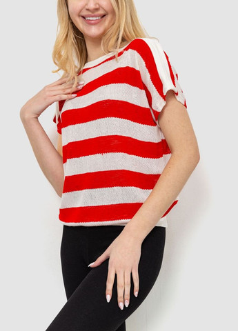 Кофта жіноча в смужку, колір червоно-білий, Ager (292131126)
