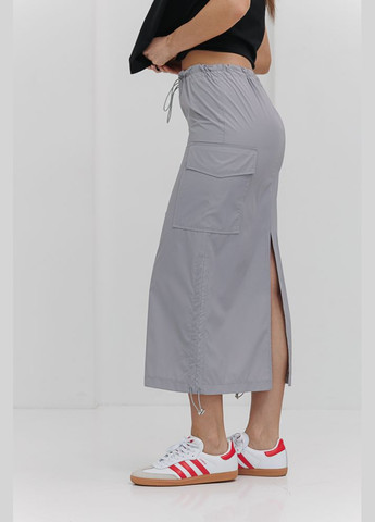 Спідниця міді з плащової тканини хакі з розрізом ззаду Arjen (294907715)