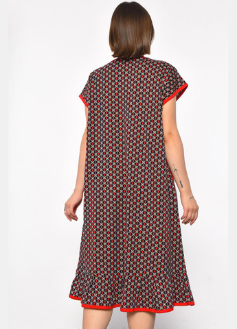 Халат жіночий напівбатальний з принтом червоного кольору Let's Shop (302661125)