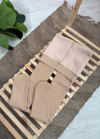 Бежеві колготки на флісі з імітацією голих ніжок арт. 061 (носок не утеплений) VIDCHUY (361871800)