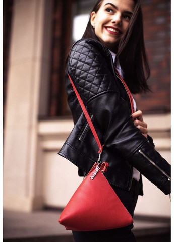 Кожаная женская сумка-косметичка Пирамида красная BlankNote (348359159)