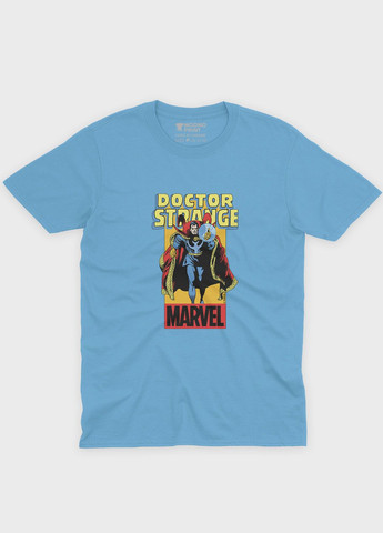Голубая демисезонная футболка для мальчика с принтом супергероя - доктор стрэндж (ts001-1-lbl-006-020-003-b) Modno