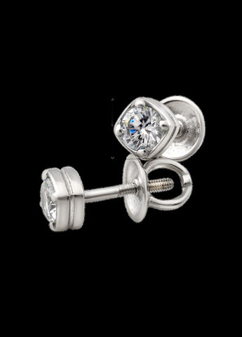 Серебряные серьги пусеты с камнями No Brand (333705375)