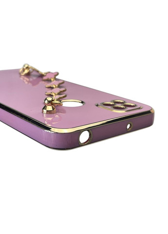 Чехол для телефона Redmi 10A женский с ремешком и украшениями и золотой окантовкой на сяоми редми 10a черничный gs1 Xiaomi (366233412)