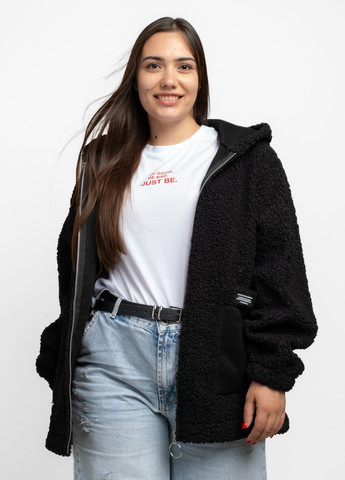 Черная демисезонная куртка женская teddy trand 344013 Power