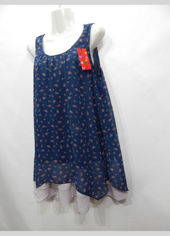 Синее повседневный летнее женское летнее платье на подкладке cotie blonde р.4648 012жс (только в указанном размере, только 1 шт.) No Brand