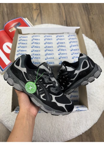 Черные летние кроссовки asics gel nyc black silver асикс гель нюк No Brand