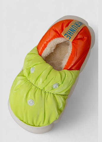 Салатовые домашние тапочки детские домашние с задником Ager